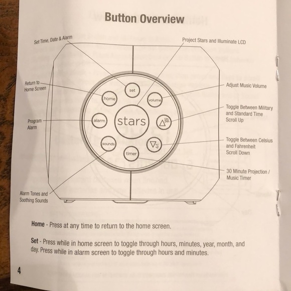 Sharper image projection alarm clock sound machine - Picture 5 of 8